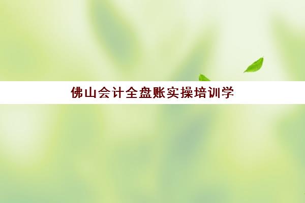 佛山会计全盘账实操培训学校如何选择？2025年最新排名一览与实操指南