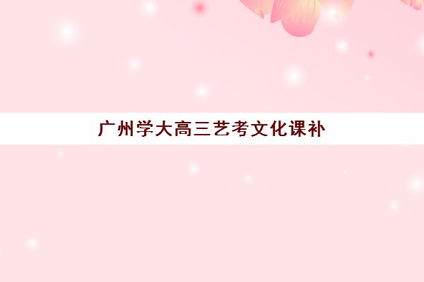 广州学大高三艺考文化课补习学校费用多少钱？2025年收费标准详情、班型对比分析与择校性价比全攻略