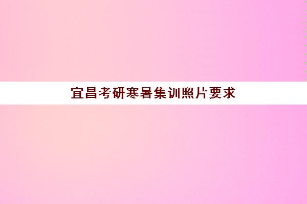 宜昌考研寒暑集训照片要求全知道：2025年最新标准与常见问题解答