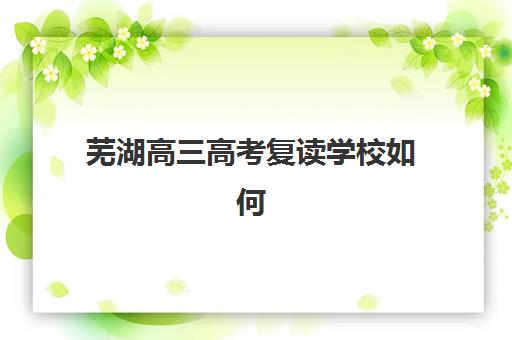 芜湖高三高考复读学校如何选择，2025年择校指南与五大关键评估要素